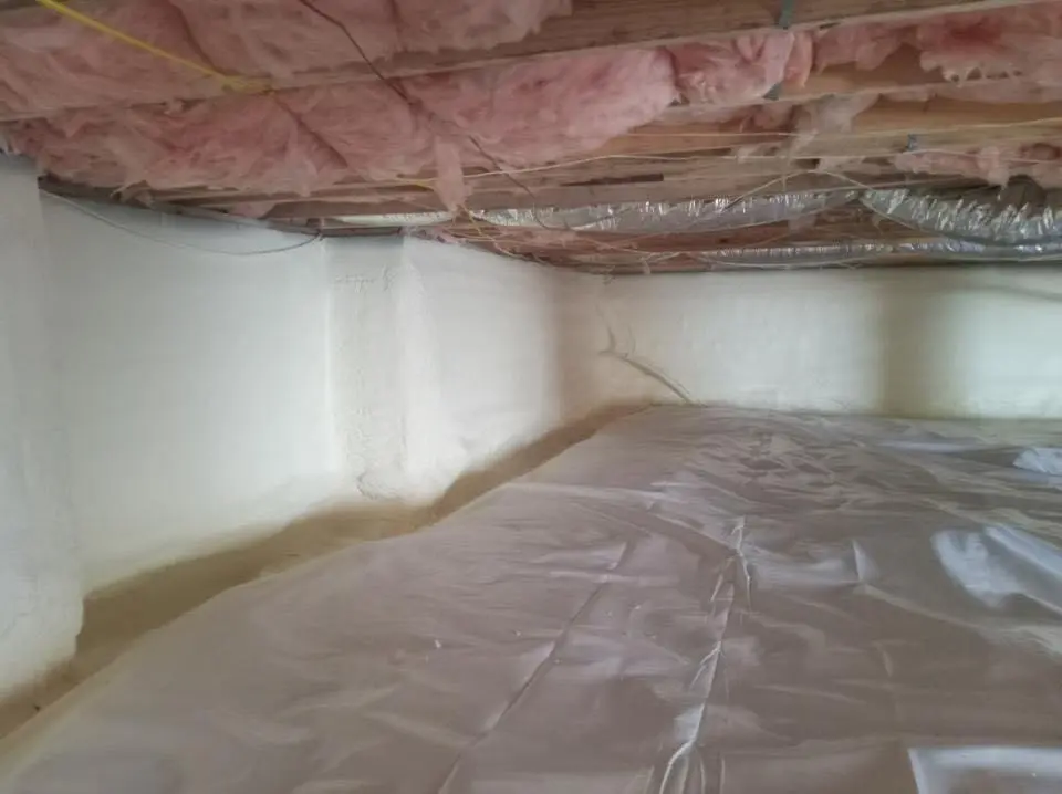 Crawl space encapsulation with closed-cell spray foam for Attic Insulation in Fleming Island